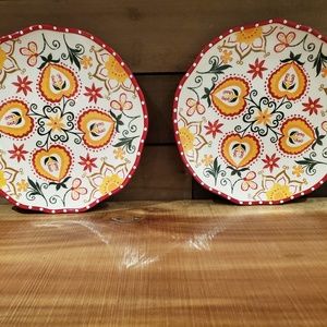 Pair Naomi Festive 10.5" round plates by Threshold